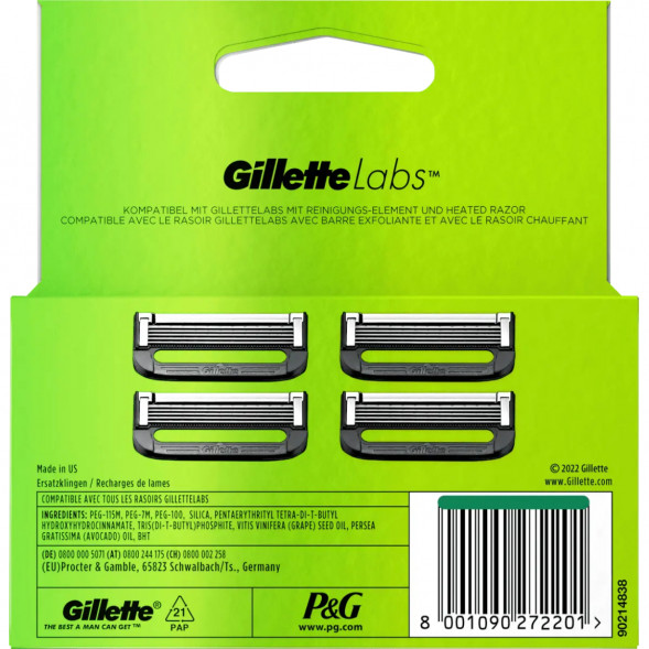 Лезвия для бритвы Gillette Labs, 4 шт. в Нижневартовске