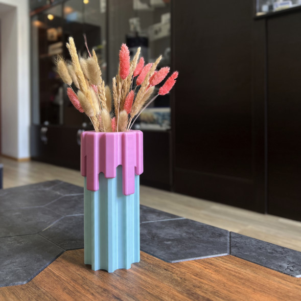 Ваза HatRom Drip, розовый - бирюзовый в Нижневартовске