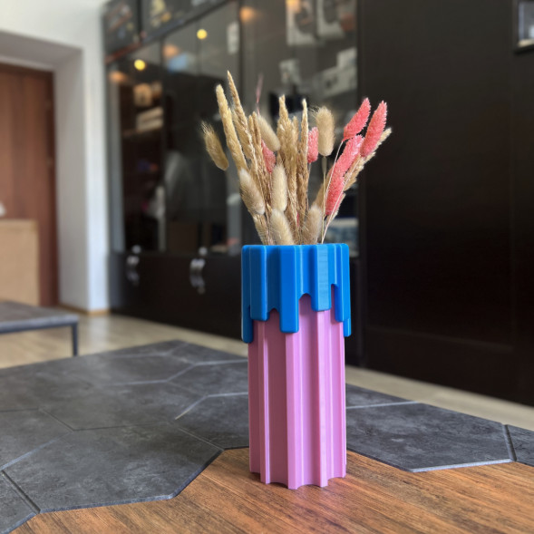 Ваза HatRom Drip, розовый - синий в Нижневартовске