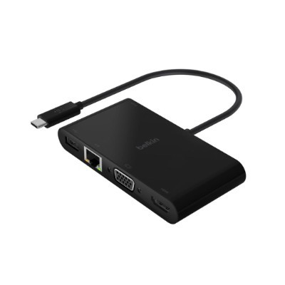 Док-станция Belkin USB-C Multimedia + Charge Adapter AVC004btBK, черный в Нижневартовске