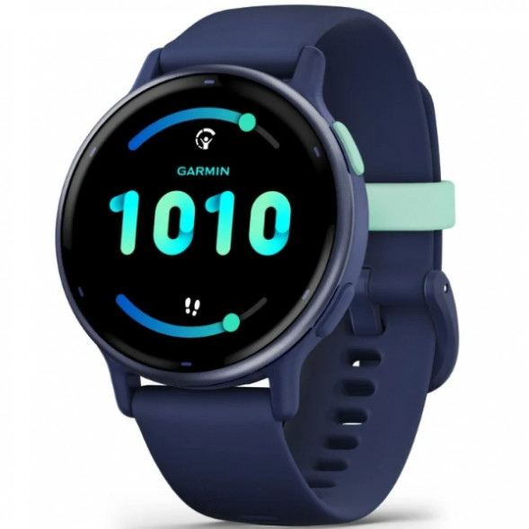 Умные часы Garmin Vivoactive 5, синие с металлически-синим безелем и силиконовым ремешком 010-02862-12 в Нижневартовске