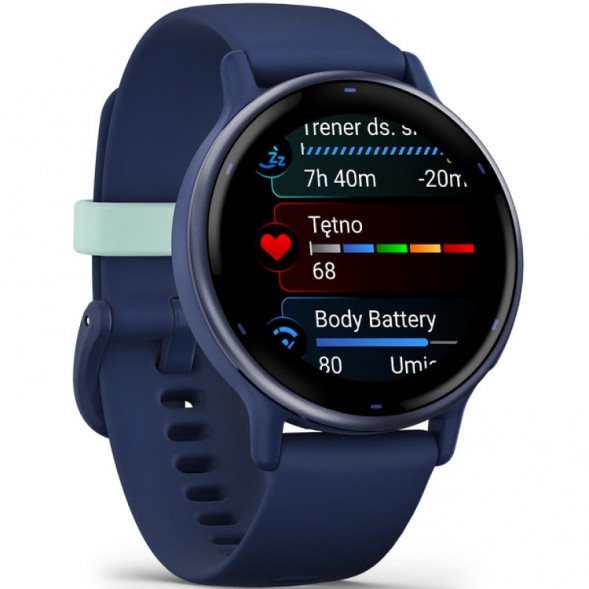 Умные часы Garmin Vivoactive 5, синие с металлически-синим безелем и силиконовым ремешком 010-02862-12 в Нижневартовске