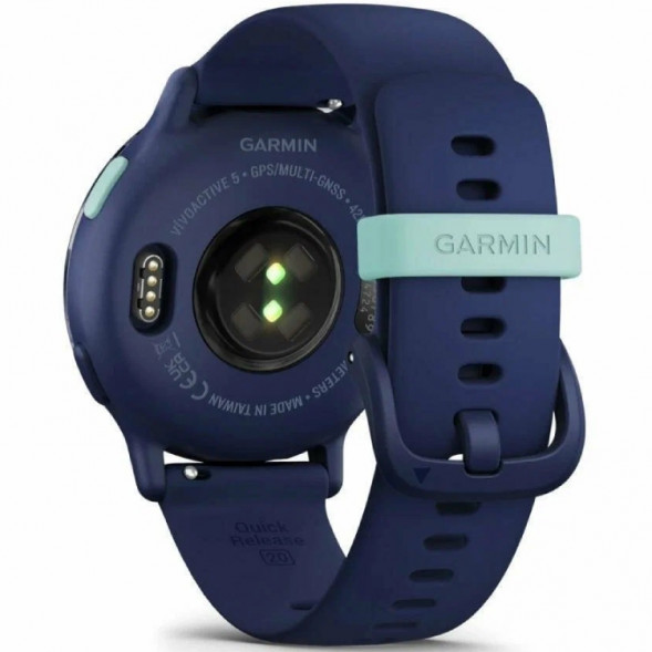 Умные часы Garmin Vivoactive 5, синие с металлически-синим безелем и силиконовым ремешком 010-02862-12 в Нижневартовске
