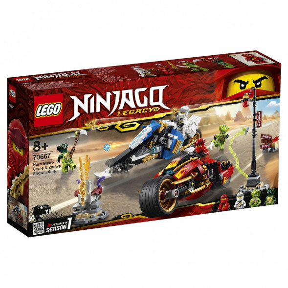 Конструктор LEGO Ninjago 70667 Мотоцикл-клинок Кая и снегоход Зейна в Нижневартовске