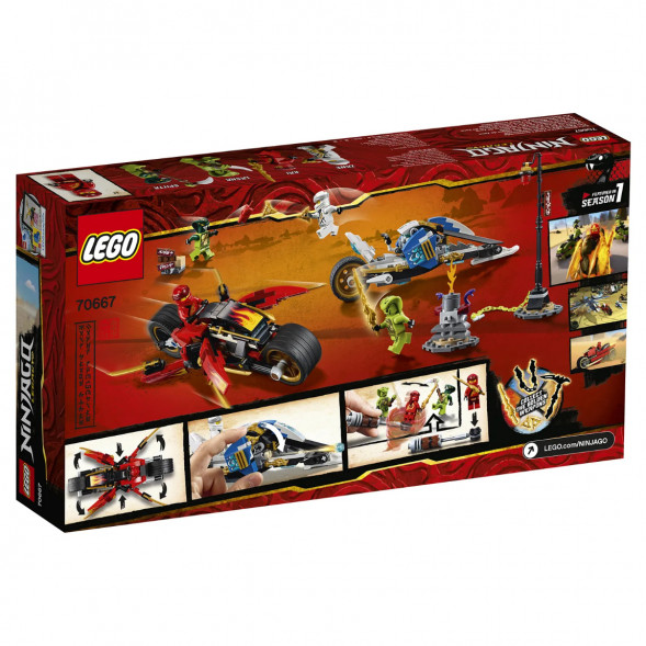 Конструктор LEGO Ninjago 70667 Мотоцикл-клинок Кая и снегоход Зейна в Нижневартовске