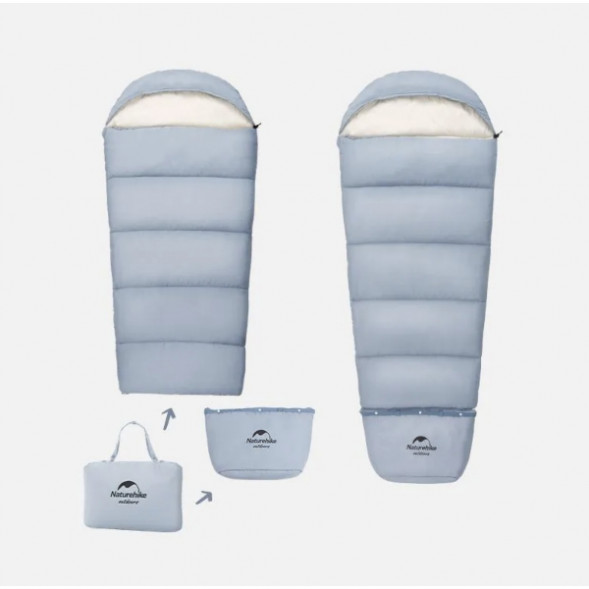 Спальный мешок Naturehike C180 (190x75см), голубой в Нижневартовске