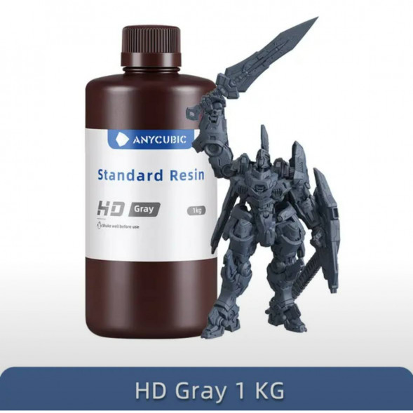 Смола для 3D печати ANYCUBIC Standart Resin HD Gray 1 Кг в Нижневартовске