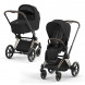 Коляска 2 в 1 Cybex Priam IV Sepia Black, шасси Rosegold в Нижневартовске
