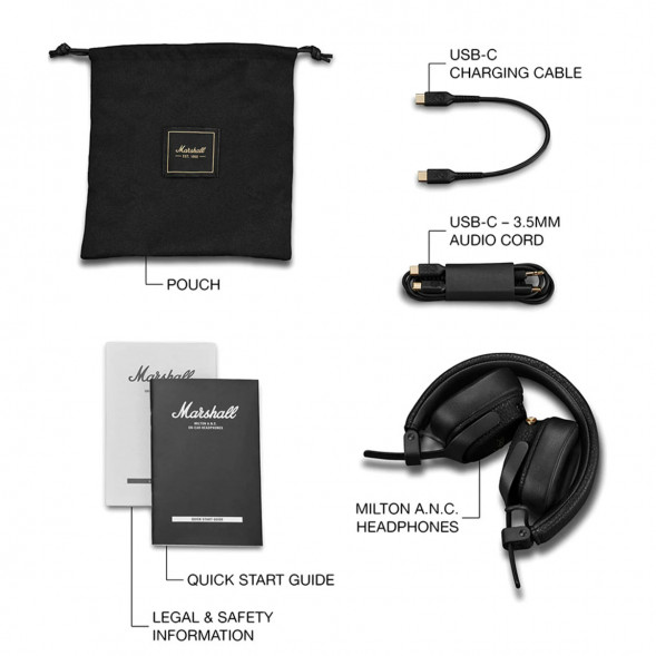 Беспроводные наушники Marshall Milton ANC, Black в Нижневартовске