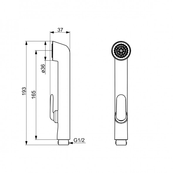 Лейка для гигиенического душа Oras Bidetta (242050), хром/черный в Нижневартовске