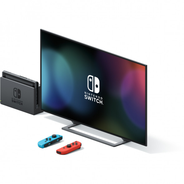 Игровая приставка Nintendo Switch OLED 64 ГБ, неоновый синий/неоновый красный в Нижневартовске