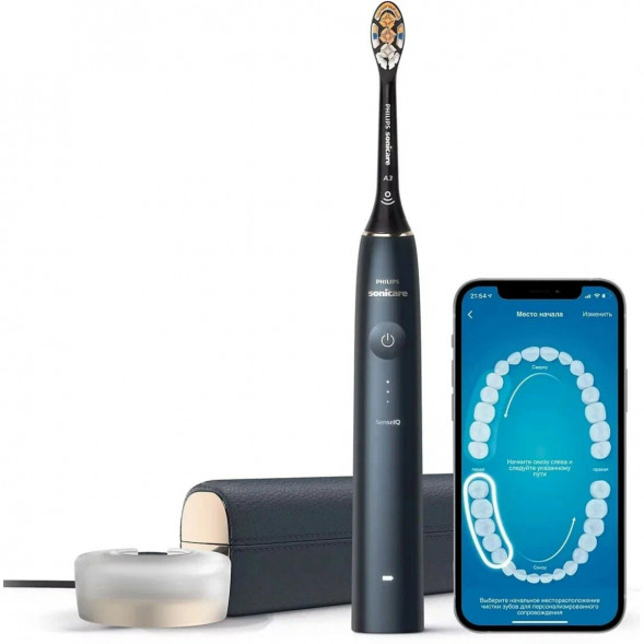Звуковая зубная щетка Philips Sonicare 9900 Prestige HX9992, темно-синий в Нижневартовске