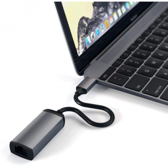 Адаптер Satechi USB-C - Ethernet ST-TCENM, серый космос в Нижневартовске
