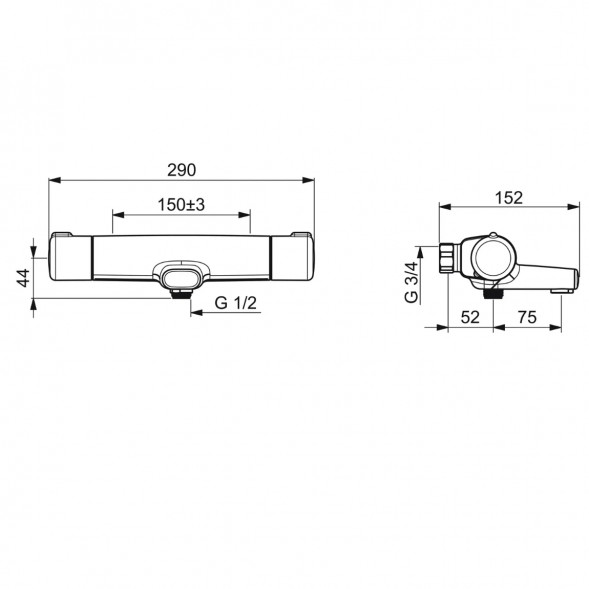 Термостатический смеситель Oras Nova ECO (7462G), хром в Нижневартовске
