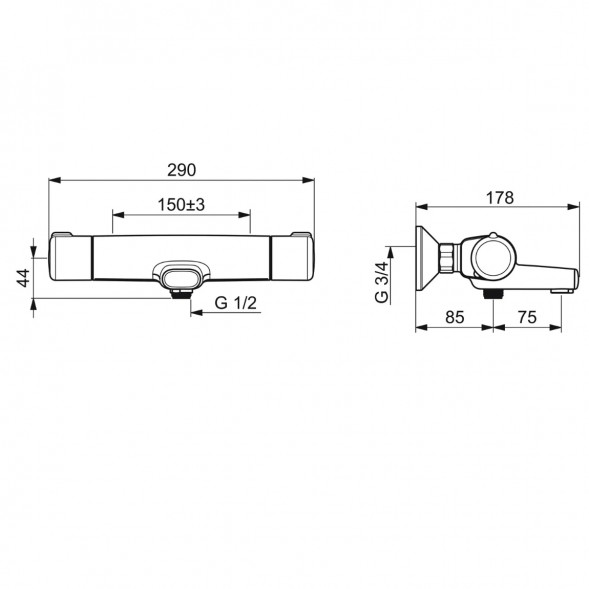 Термостатический смеситель Oras Nova ECO (7462G-33), черный матовый в Нижневартовске