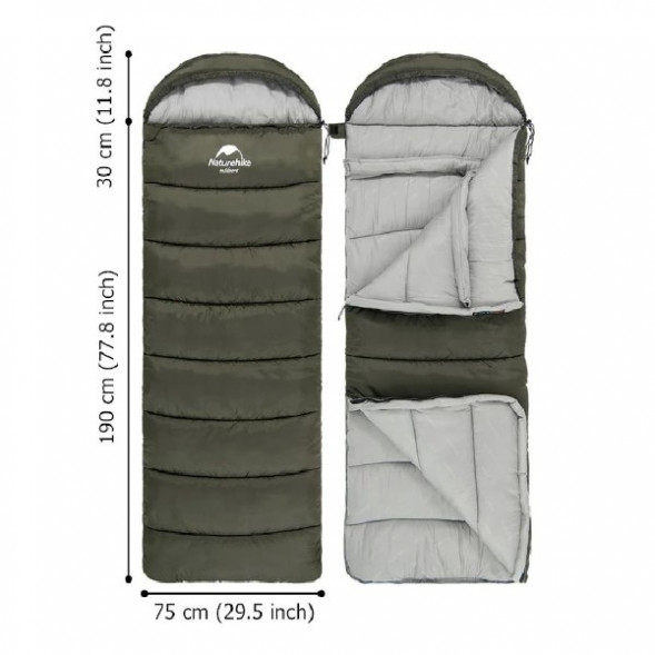 Спальный мешок Naturehike U350S (Правый), коричневый в Нижневартовске