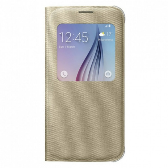 Чехол для Samsung Galaxy S6 S-View Cover (EF-CG920BFE), Gold в Нижневартовске