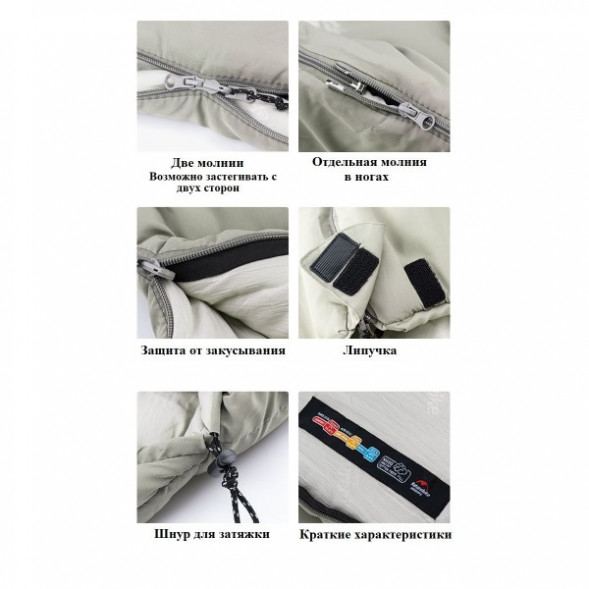 Спальный мешок Naturehike M300 (Левый), серый в Нижневартовске