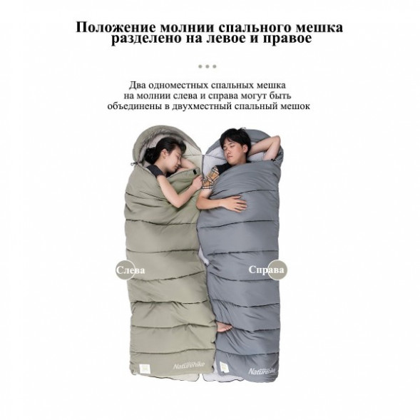 Спальный мешок Naturehike M300 (Левый), зеленый в Нижневартовске