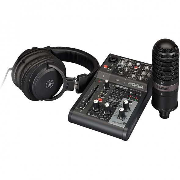 Микшер для стриминга Yamaha AG03MK2 LSPK Live Stream Black с аксессуарами в Нижневартовске