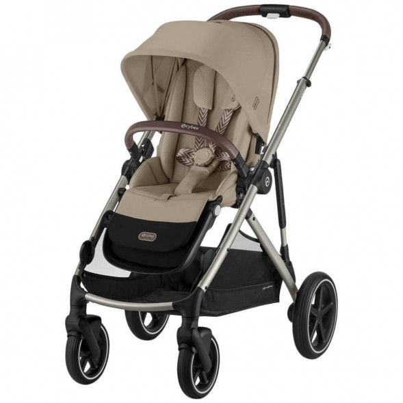 Детская коляска Cybex Gazelle S TPE Almond Beige с корзиной и дождевиком в Нижневартовске