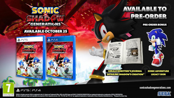 Игра Sonic x Shadow Generations Day One Edition [PS4, русские субтитры] в Нижневартовске