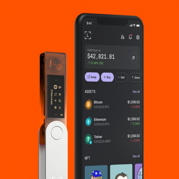 Аппаратный криптокошелек Ledger Nano X, BTC Orange  в Нижневартовске