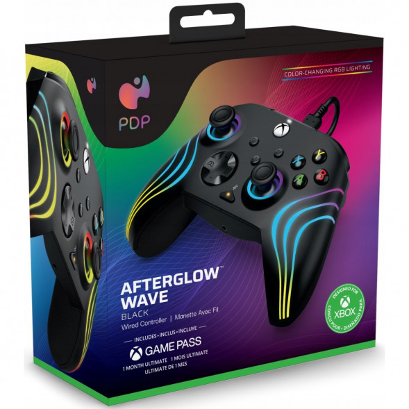 Геймпад проводной PDP для Xbox Afterglow Wave, Black в Нижневартовске