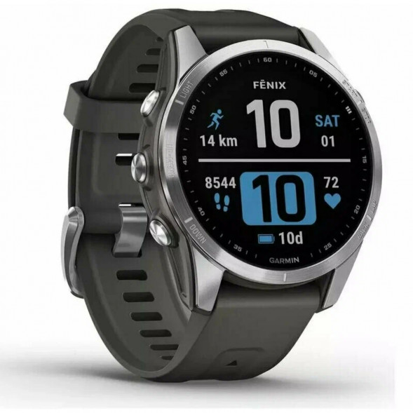 Умные часы Garmin Fenix 7s серебристый с графитовым силиконовым ремешком 010-02539-01 в Нижневартовске