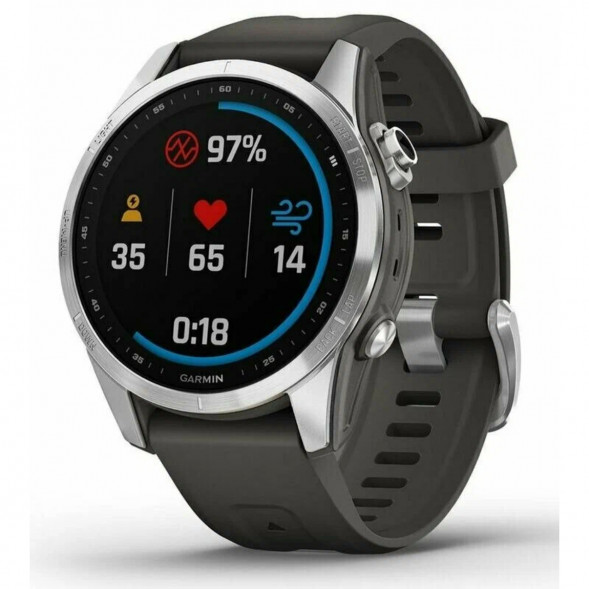 Умные часы Garmin Fenix 7s серебристый с графитовым силиконовым ремешком 010-02539-01 в Нижневартовске