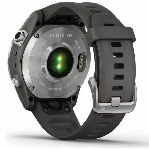 Умные часы Garmin Fenix 7s серебристый с графитовым силиконовым ремешком 010-02539-01 в Нижневартовске