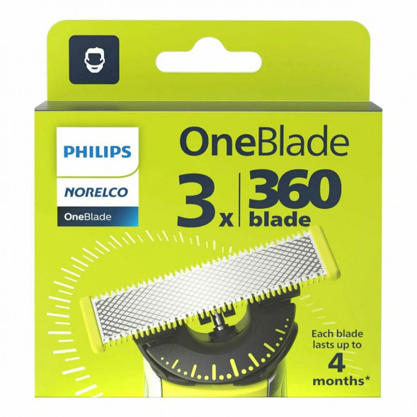 Сменные лезвия Philips OneBlade 360 QP430/50, 3 штуки в Нижневартовске