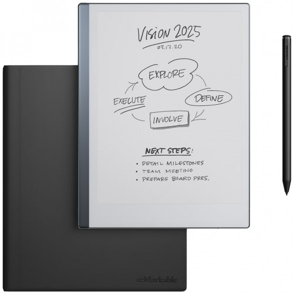 Графический планшет reMarkable 2 со стилусом Marker Plus и чехлом Book Folio черный (RM115) в Нижневартовске