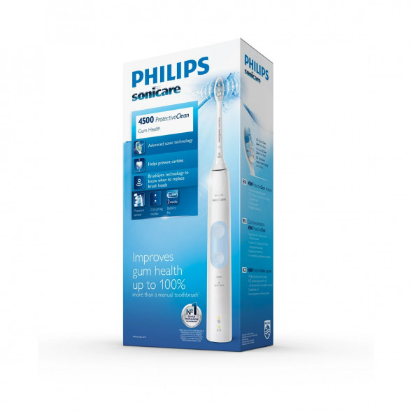 Электрическая звуковая зубная щетка Philips Sonicare ProtectiveClean 4500, White в Нижневартовске