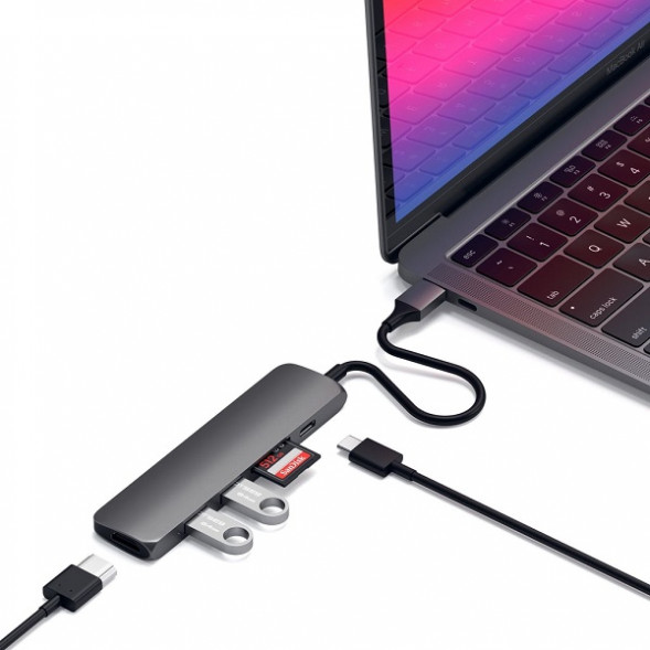 USB-C адаптер Satechi Type-C Slim Multiport Adapter V2 (ST-SCMA2M) в Нижневартовске