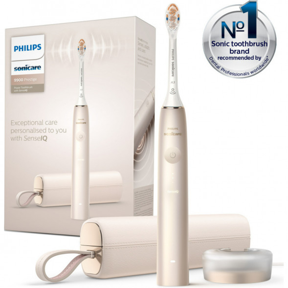 Электрическая звуковая зубная щетка Philips Sonicare 9900 Prestige HX9992/11, Champagne Gold в Нижневартовске