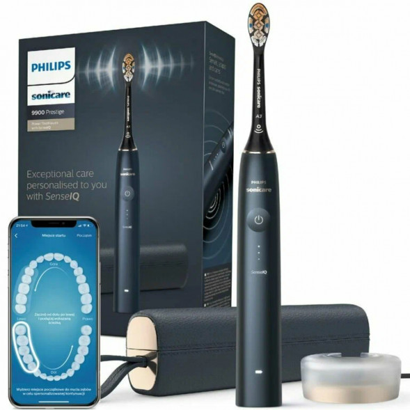 Электрическая звуковая зубная щетка Philips Sonicare 9900 Prestige HX9992/12, Dark Blue в Нижневартовске