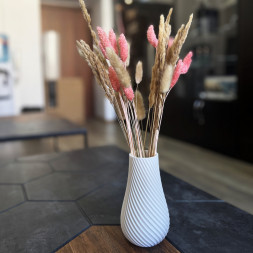 Ваза для сухоцветов HatRom Spiral, белый