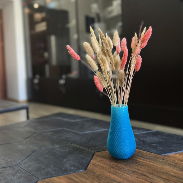 Ваза для сухоцветов HatRom Spiral, голубой в Нижневартовске